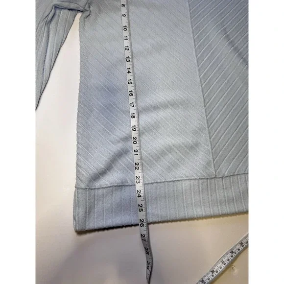 Nine West Ribbed Diagonal Knit Hoodie Women's Size M Pullover Casual‎ Athleisure - Picture 8 of 8